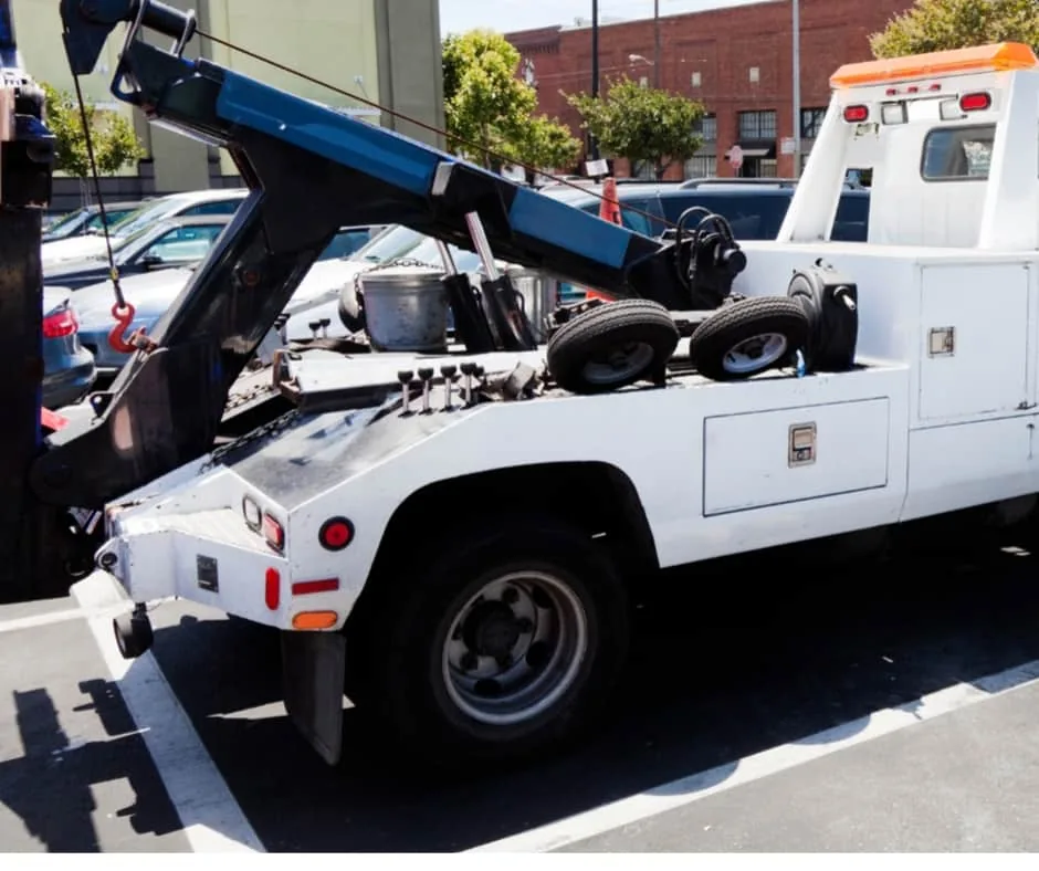 tow truck on highway approach to Berkeley