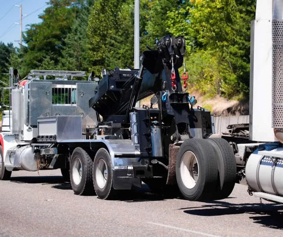 tow truck on western highway approach to Oakland